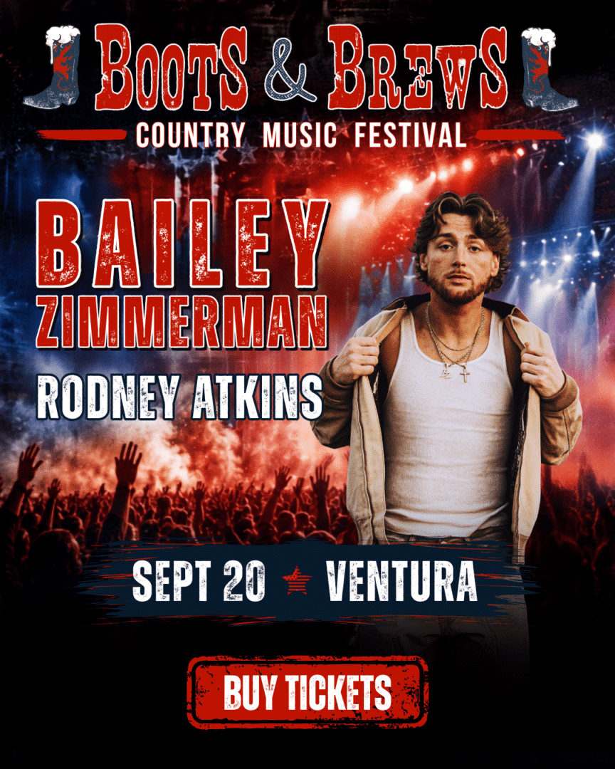 Boots & Brews Country Music Festival - Bailey Zimmerman & Rodney Atkins at Plaza Park in Ventura