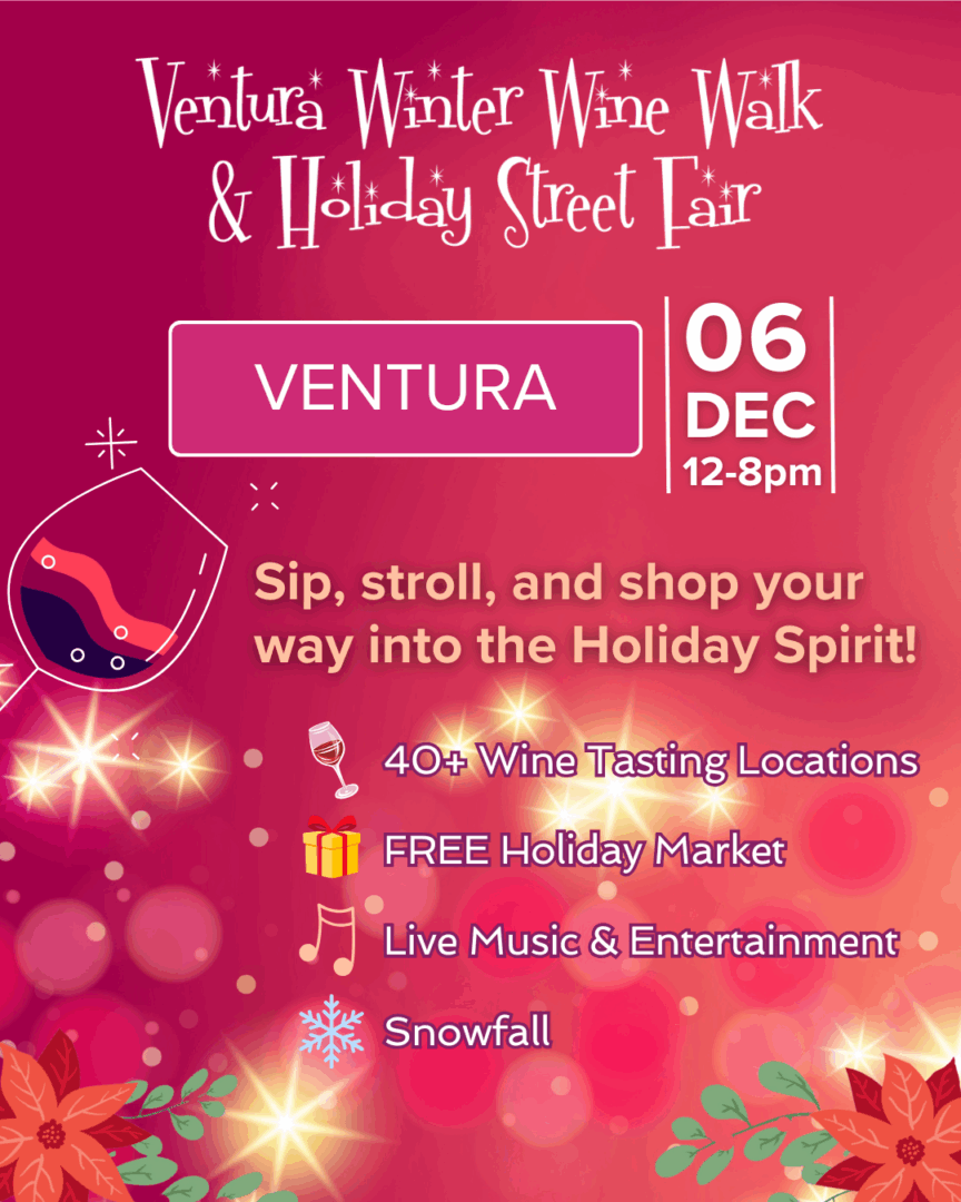 2025 Winter Wine Walk event flyer.