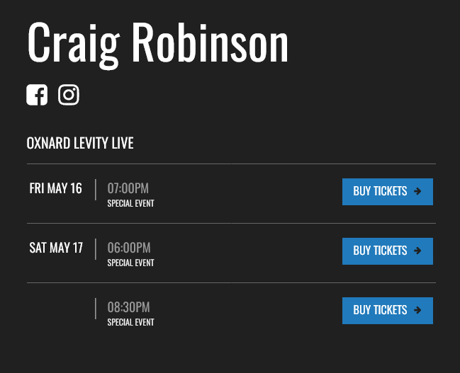 Craig Robinson at Levity Live in Oxnard