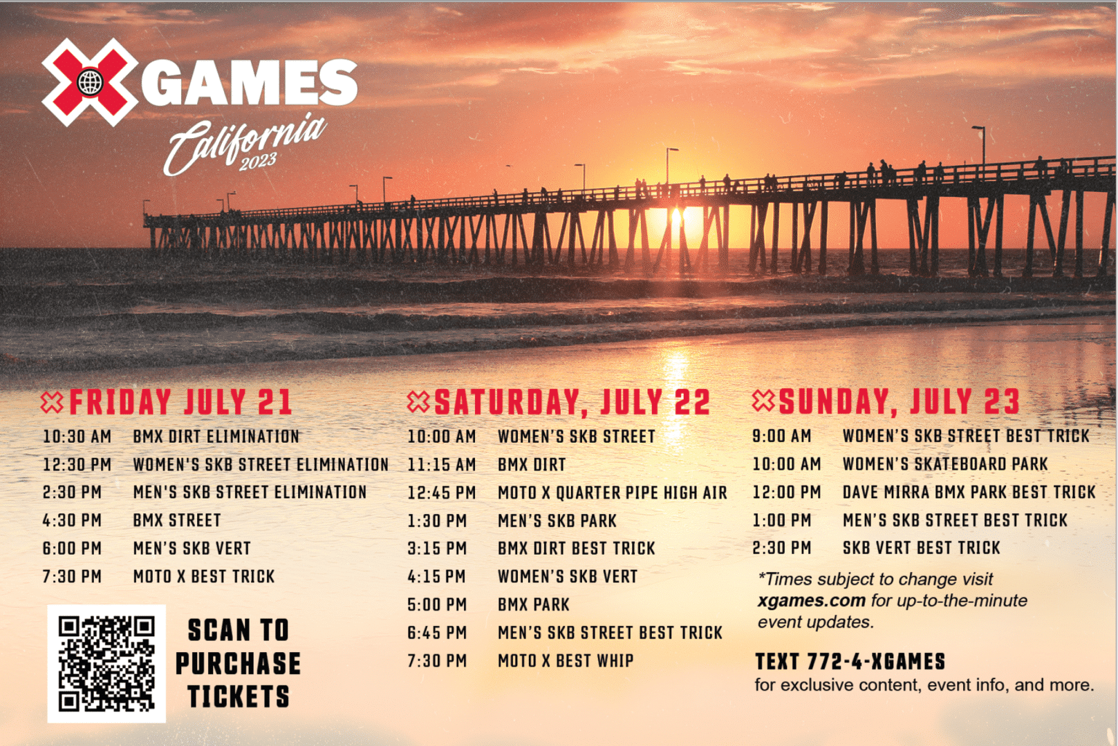 X Games Ventura Event Schedule