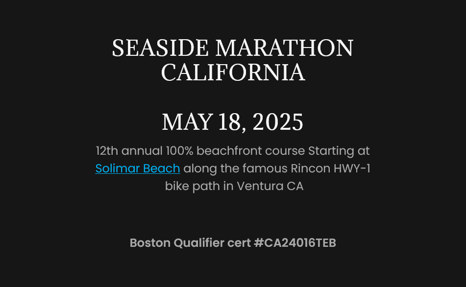 Seaside Marathon Boston Qualifier in Ventura