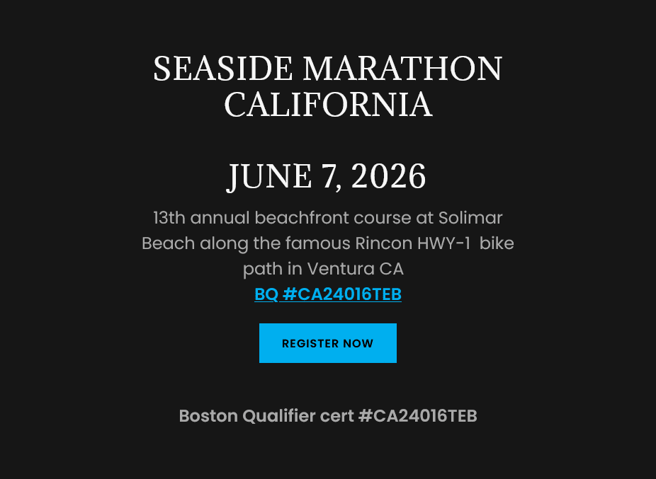 Seaside Marathon 2026 Event Poster