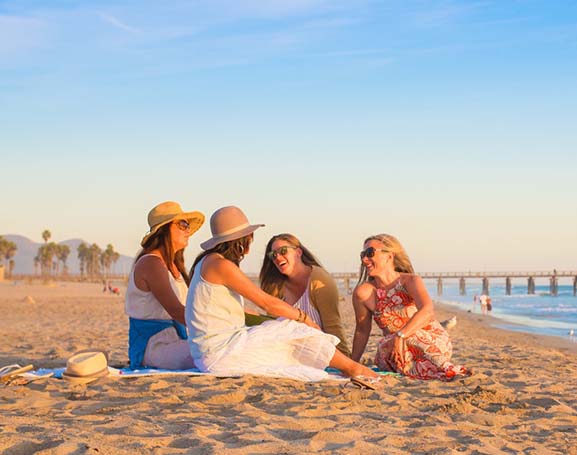 Bachelorette and Bridal Party at beach in Port Hueneme