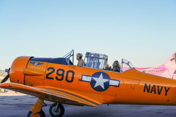 Taking flight at the Commemorative Air Force Southern California Wing at Camarillo Airport.