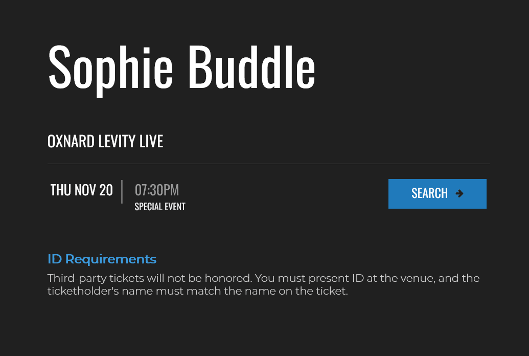 Sophie Buddle at Oxnard Levity Live