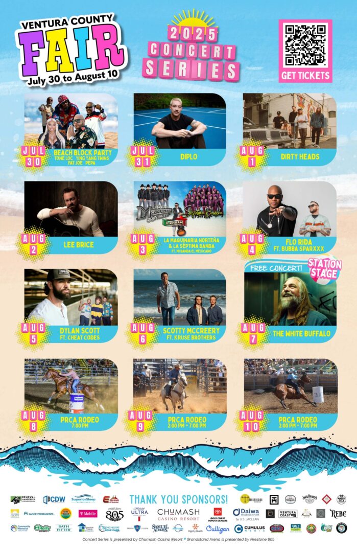 2025 Ventura County Fair Concert Series Poster