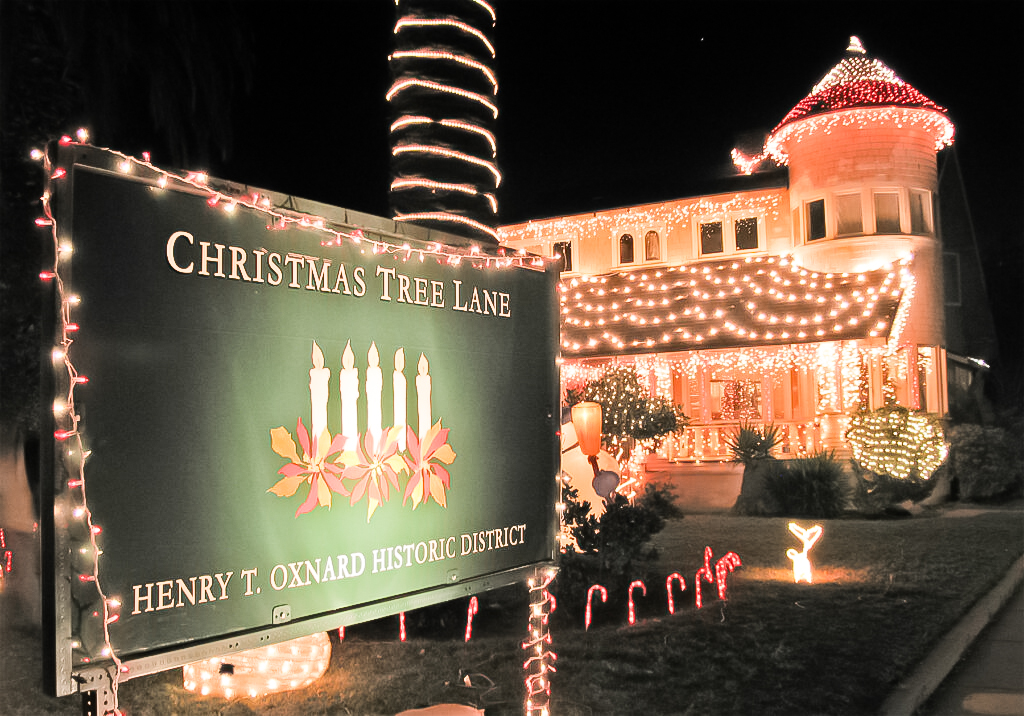 Historic Downtown Oxnard Christmas Tree Lane