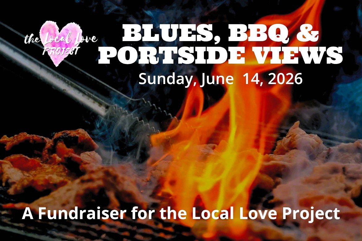 Blues, BBQ, & Portside Views event poster.
